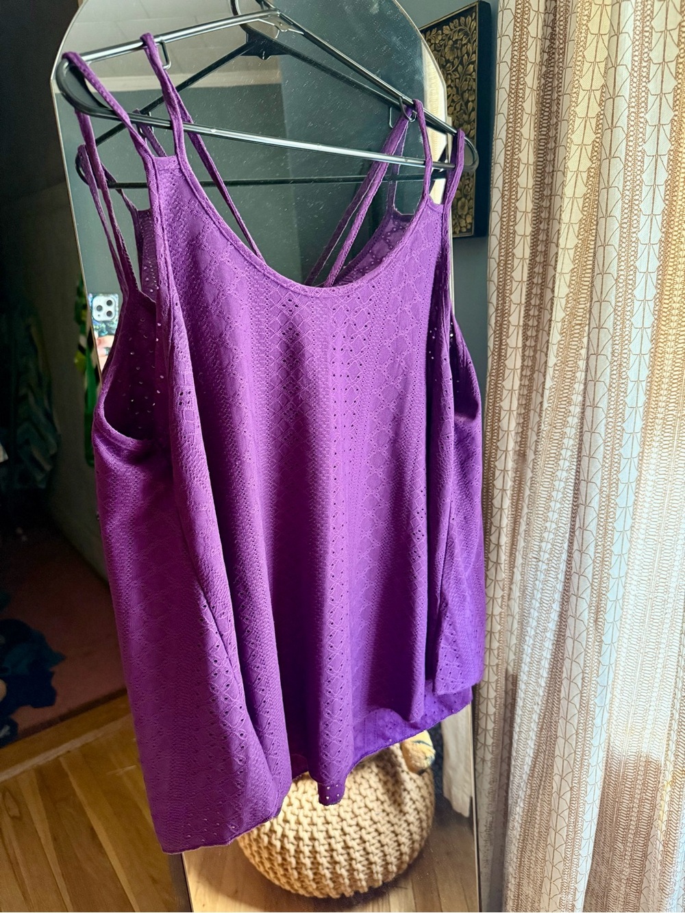 Women’s Purple Eyelet Cami Tank Top